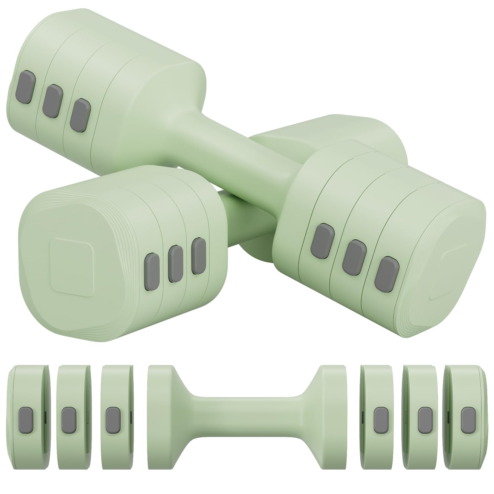 Verstellbare Hanteln Frauen Set, 1-5kg Kurzhanteln 2er Set, 4-in-1 Dumbbell Set für Frauen und Männer, Gewichte Hantel für Home Gym, Krafttraining Zuhause