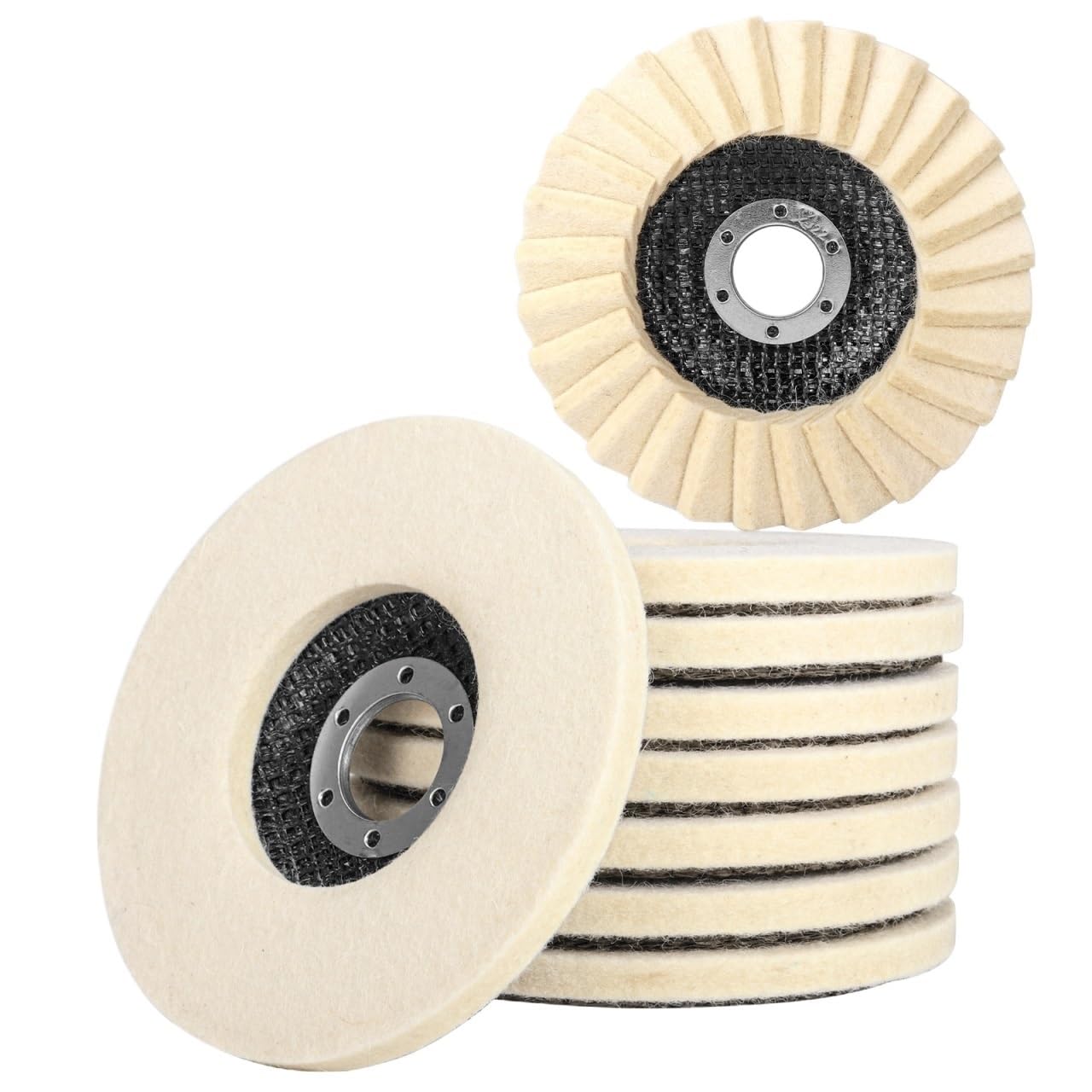 Wool Polishing Wheel Buffing Pads Angle Grinder Polishing Disc for Metal Glass Marble Ceramics Polishing(4 inche,2pcs)