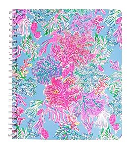 Lilly Pulitzer Large Hardcover Spiral Notebook, 11" x 9.5" with 160 College Ruled Pages, Cay to my Heart