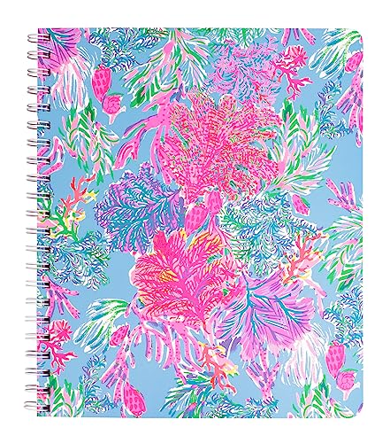 Lilly Pulitzer Large Hardcover Spiral Notebook, 11" x 9.5" with 160 College Ruled Pages, Cay to my Heart