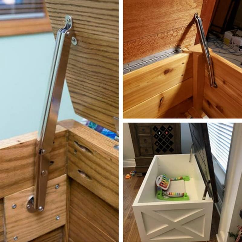 Miniatura 5 de Bisagra de soporte de tapa, bisagras de caja de juguetes de cierre suave, puntales de gas 100N, bisagras de soporte de tapa de cierre suave para