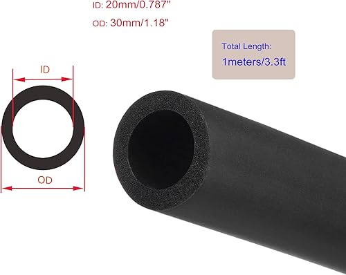Miniatura 7 de Tubo de espuma para soporte de agarre de mango, aislamiento de tubería de 0.63 pulgadas de diámetro interior, 0.63 pulgadas de diámetro exterior,