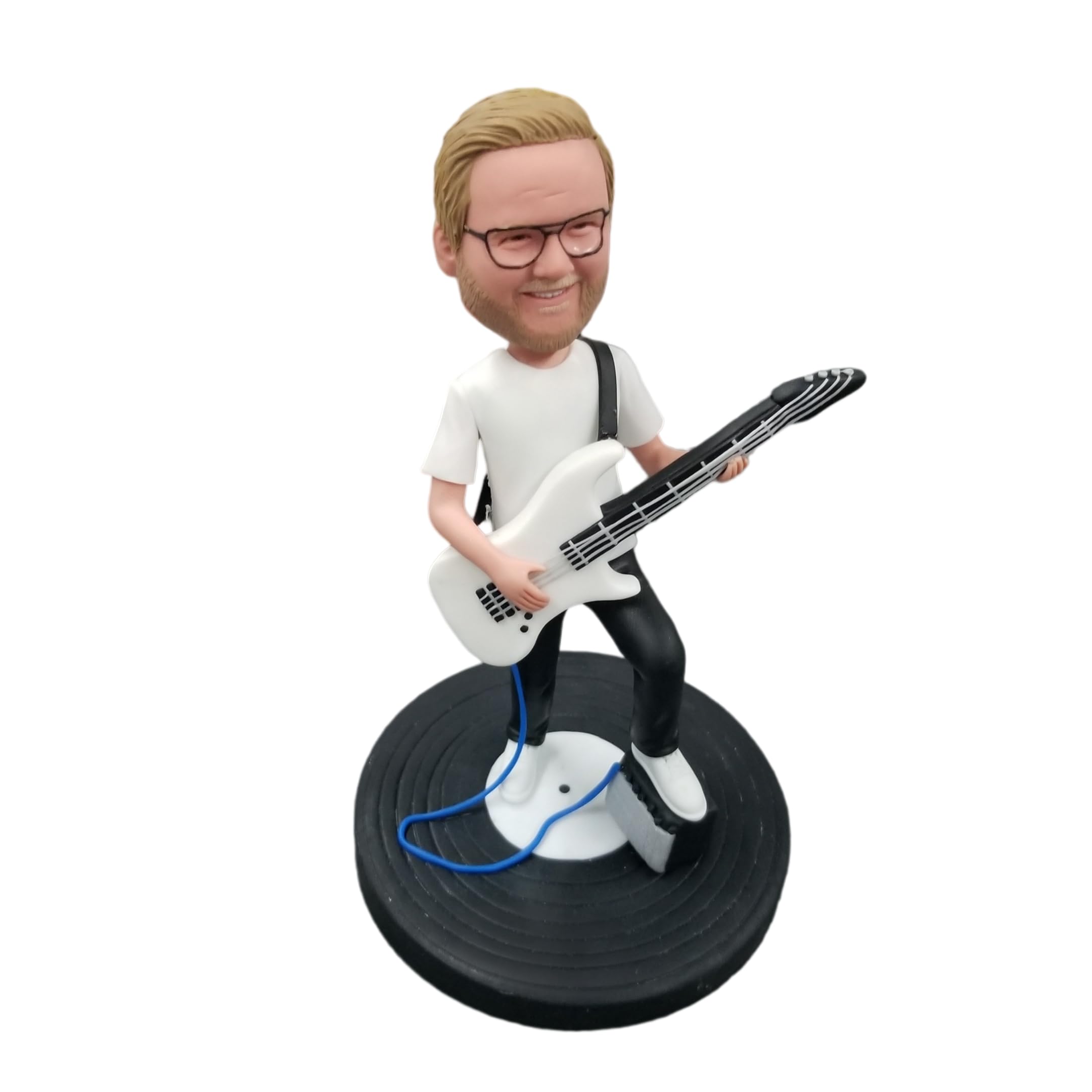 Photo Bobbleheads Figurine 3D faite à la main pour les amateurs de musique, bassistes, décoration de bureau
