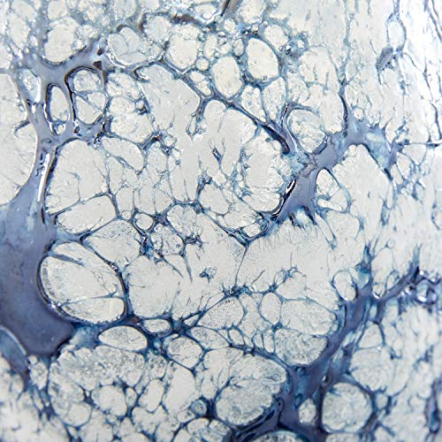 Deco 79 60403 Cylindrical Bubble Texture Blue Glass Vase, 8" x 12", Medium - Image 3