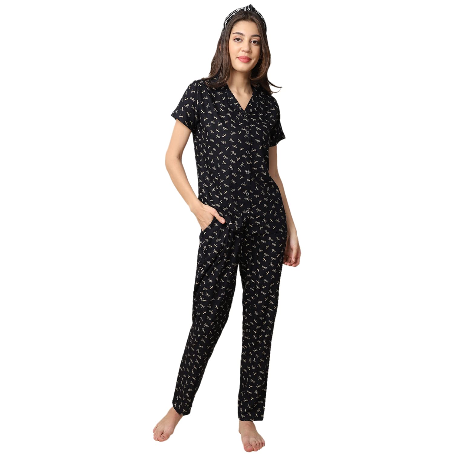 Floral Cotton Night Suit for Women/Pajama Set for Women-image-15