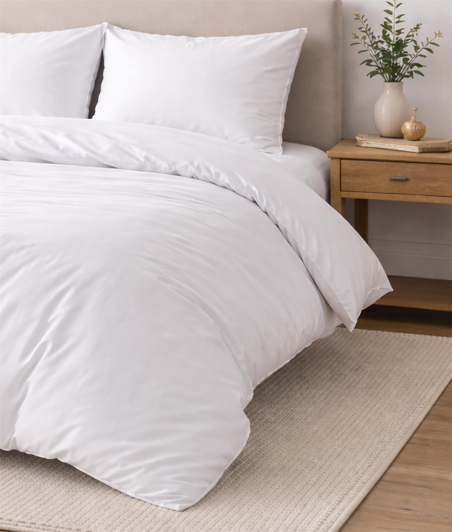 Linens Limited 100% Egyptian Cotton 200 Thread Count Duvet Cover, White, King