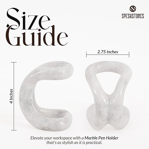 Miniatura 7 de Soporte para bolígrafo de mármol para escritorio de 4 pulgadas, soporte para lápices de Navidad blanco para accesorios de escritorio y organizadores