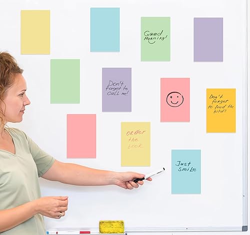 Miniatura 6 de Notas adhesivas grandes, 4 x 6 pulgadas, bloc de notas autoadhesivas, paquete de 8 colores brillantes, 400 hojas de adhesivos grandes para oficina,