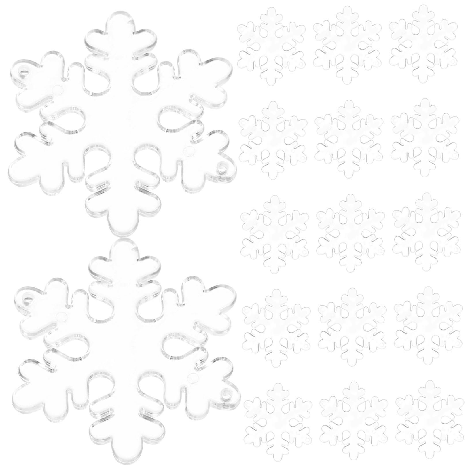 PRETYZOOM 200 Piezas de Nieve Transparente Colgante de Navidad Colgante de árbol de Navidad de Nieve Colgantes navideños Christmas Tree Adornos de arbol de Navidad Acrílico