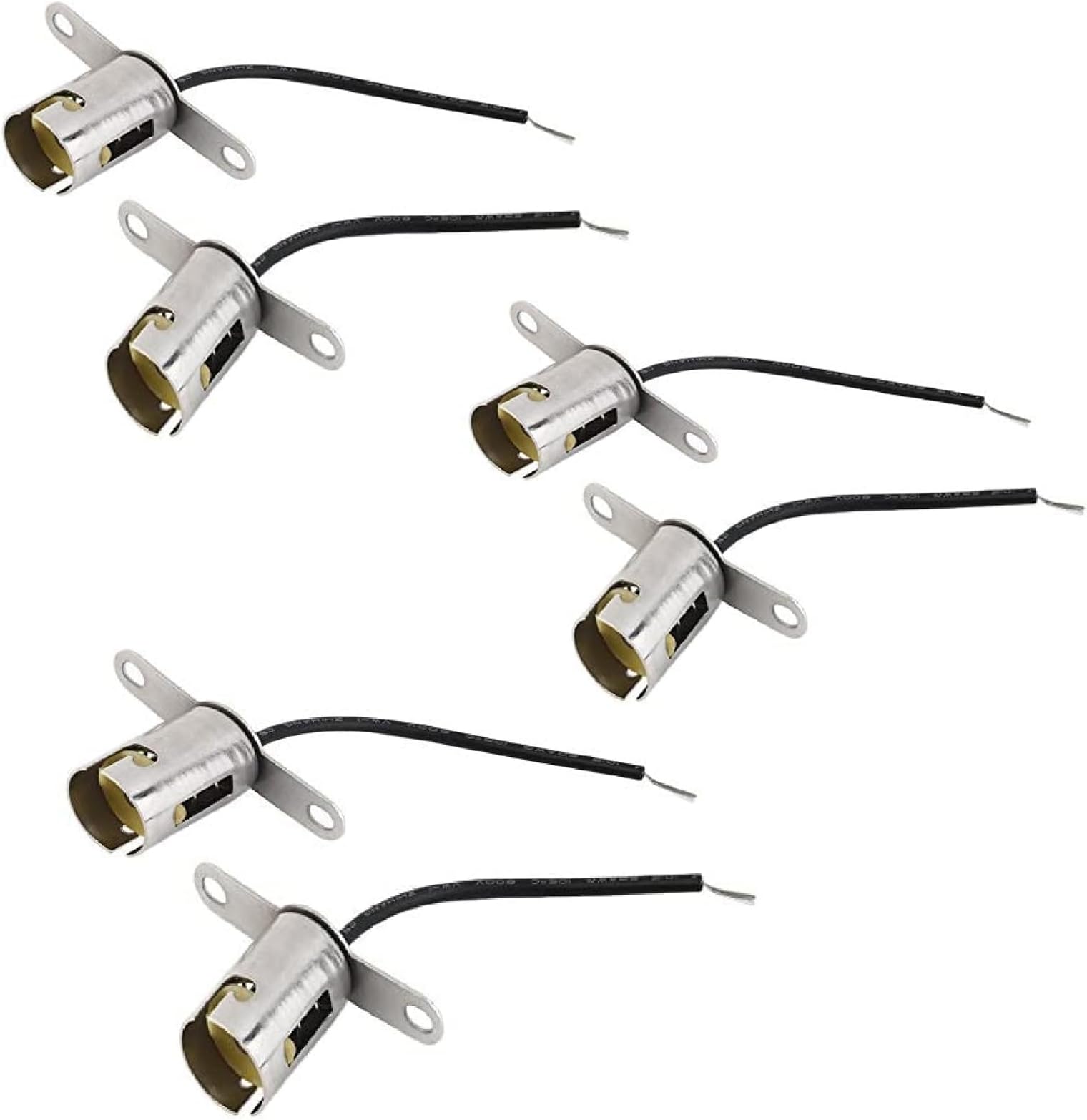 BA15s 1156 LED Light Bulb Socket,6pcs Car Lamp Holder for Single Contact Snap-in Socket Assembly for Car and Truck Tail Light