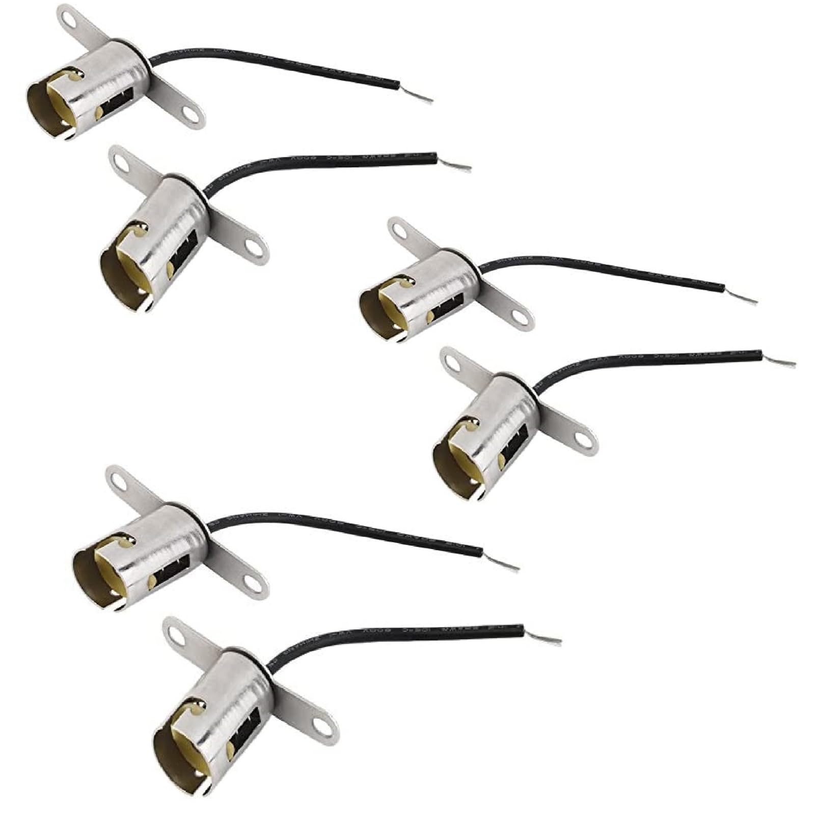 BA15s 1156 LED Light Bulb Socket,6pcs Car Lamp Holder for Single Contact Snap-in Socket Assembly for Car and Truck Tail Light