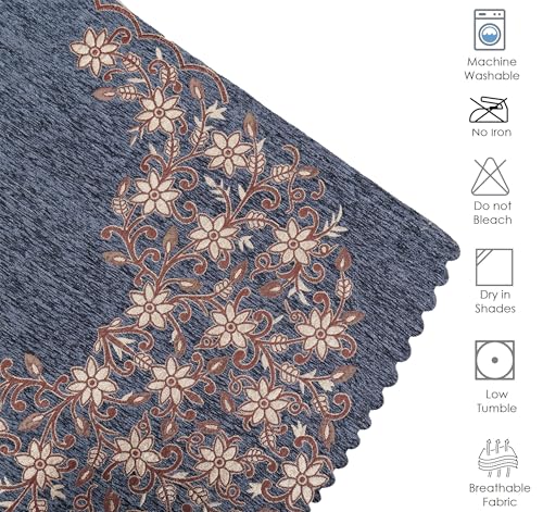 Image of Premium Chenille Woven Anti-Slip 7 Seater Sofa Cover with Arm Rest | L-Shape Sofa Seat Protector for Living Room | Durable & Stylish Slipcover - Grey Phoolkari
