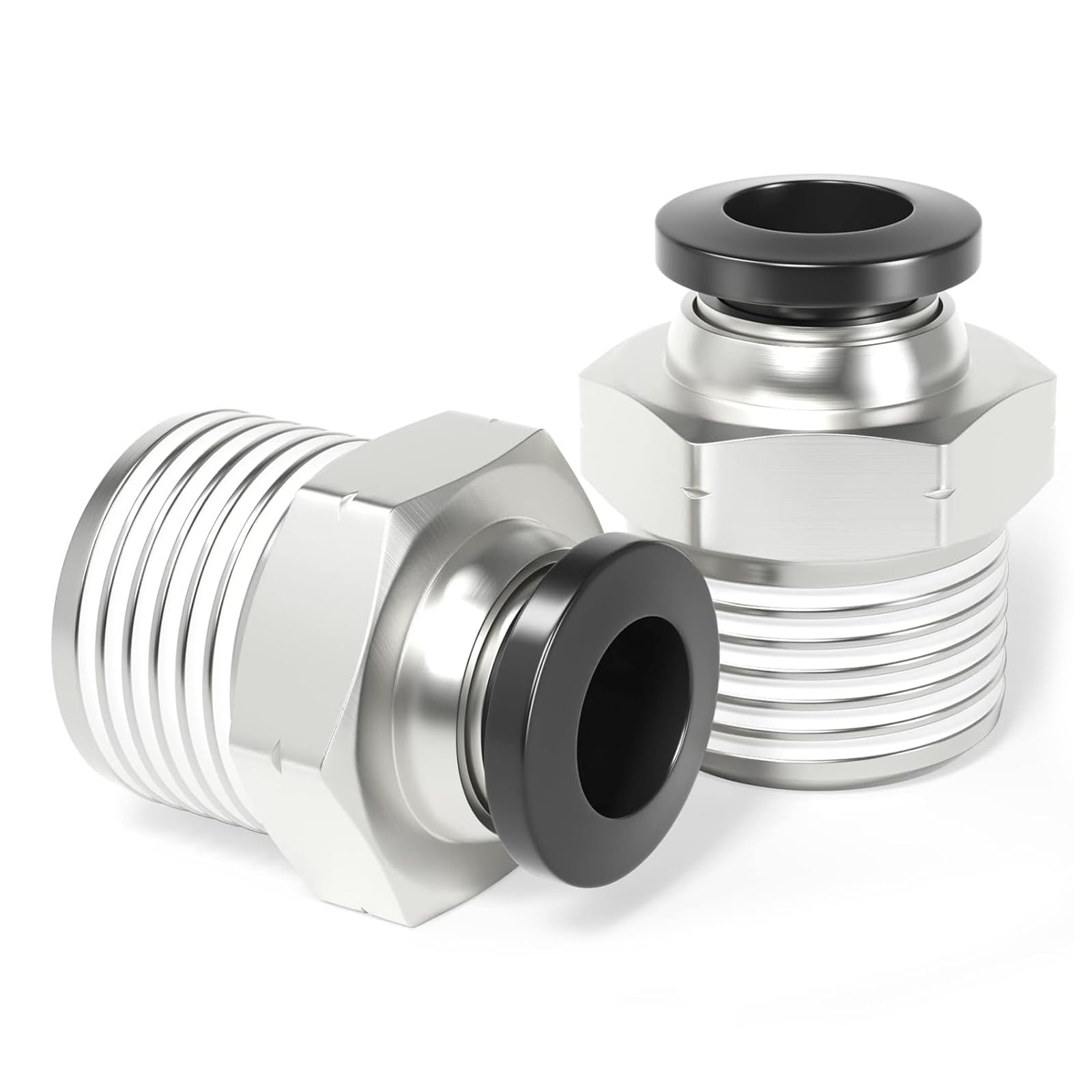 TAILONZ PNEUMATIC Kupfer Außengewinde, gerade, 12 mm AD x 1/2 BSP Steckverschraubungen PC12-04 (2er Pack)