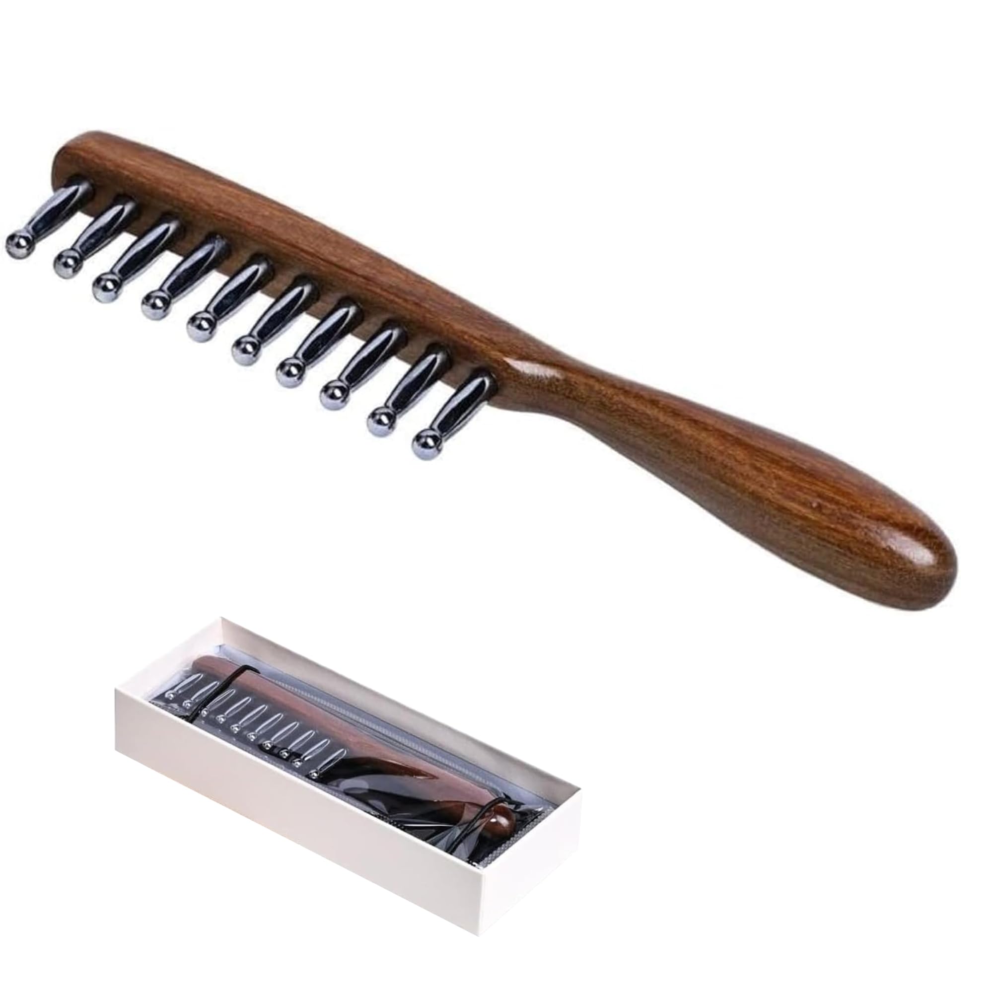 Amazon.co.jp: テラヘルツエネルギーヘアケア櫛 檀木製 ワイドトゥース