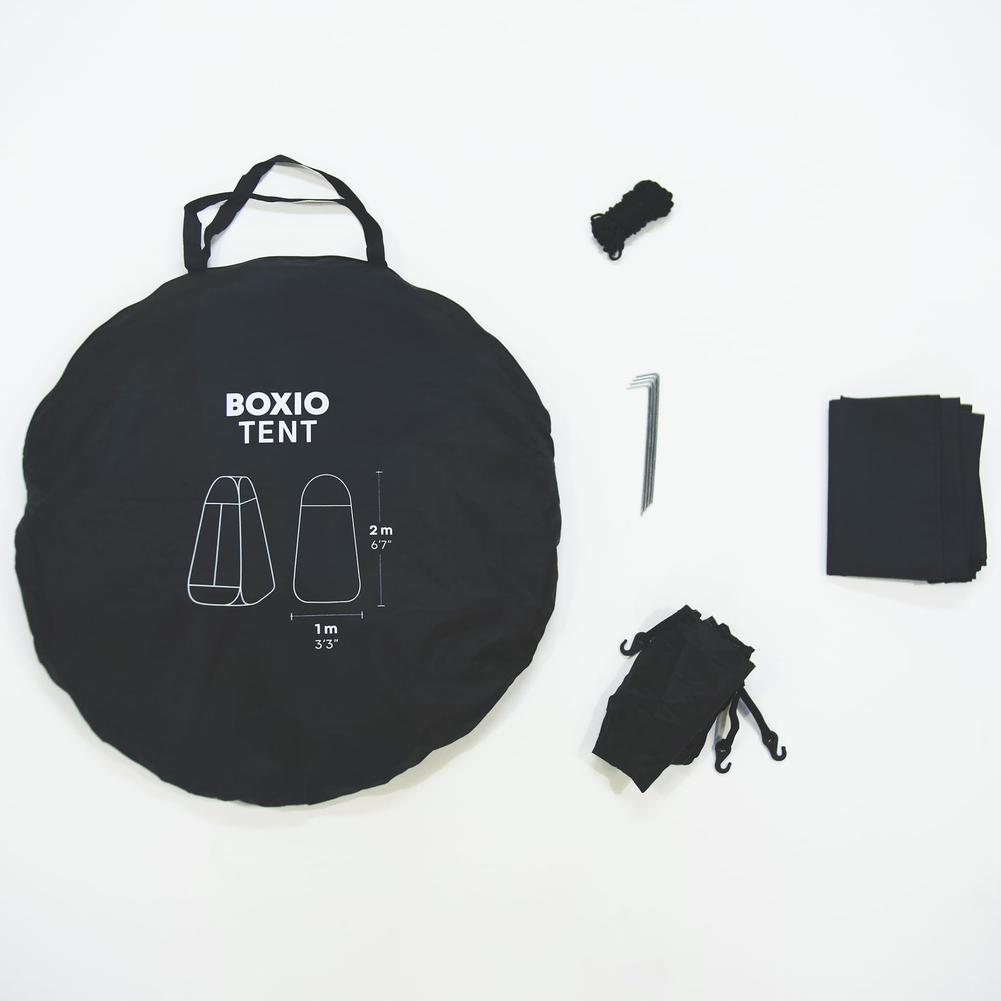 BOXIO - Tenda: tenda da doccia portatile da campeggio, ideale anche come spogliatoio pop-up autoportante 2 x 1 m – un must per il vostro WC da campeggio, in vanlife, e come visitatore in estate