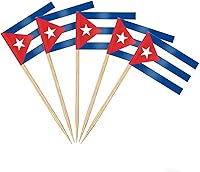 Vista 46 de AhfuLife 200 palillos de dientes con bandera colombiana, palillos de cóctel, mini adornos de bandera colombiana para cupcakes para Copa del Mundo