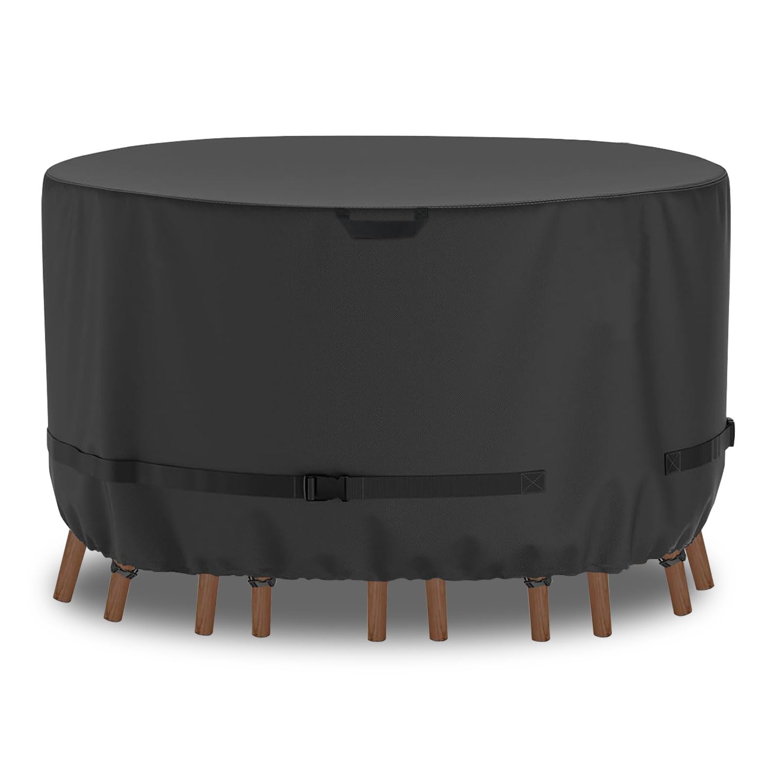 Aipwerer Funda Para Muebles de Jardin Exterior, 600d Oxford Funda Protectora Conjuntos de Mueble Redonda Jardin Impermeable, Anti UV, Funda para Mesa y Sillas Exterior Jardin Terraza (Ø160x71cm)