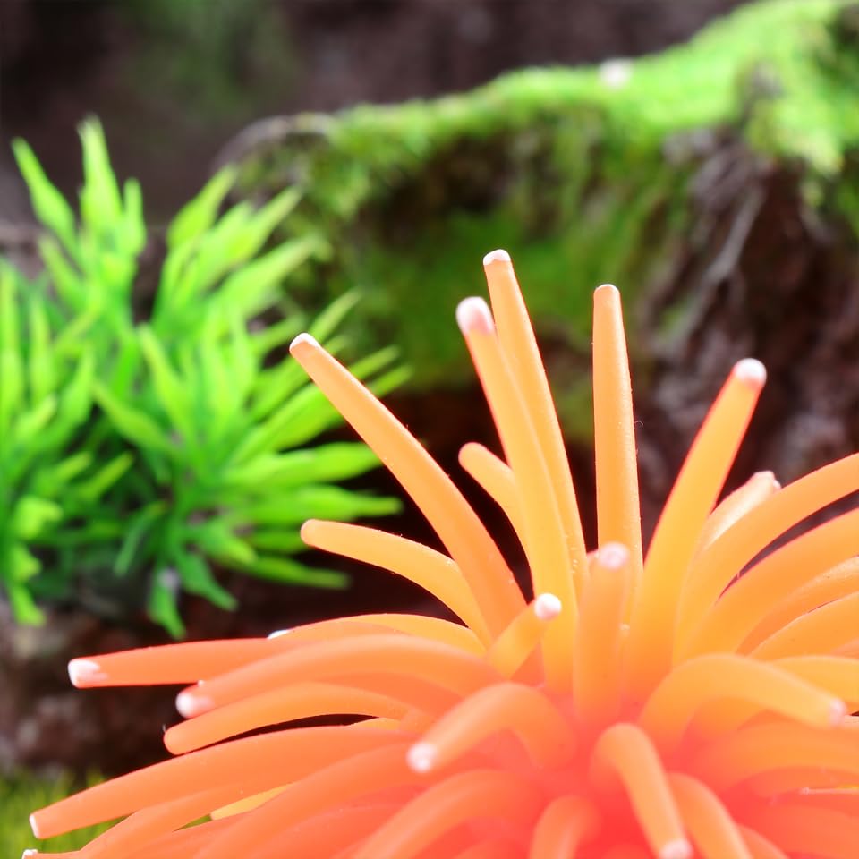 Yardwe Simulation Sea Urchins Aquarium Coral Decoration 2.4X2.8X2.4 Inches Fish Tank Ornament for Aquatic Landscaping Natural Hiding Spots for Fish and Reptiles - Image 4