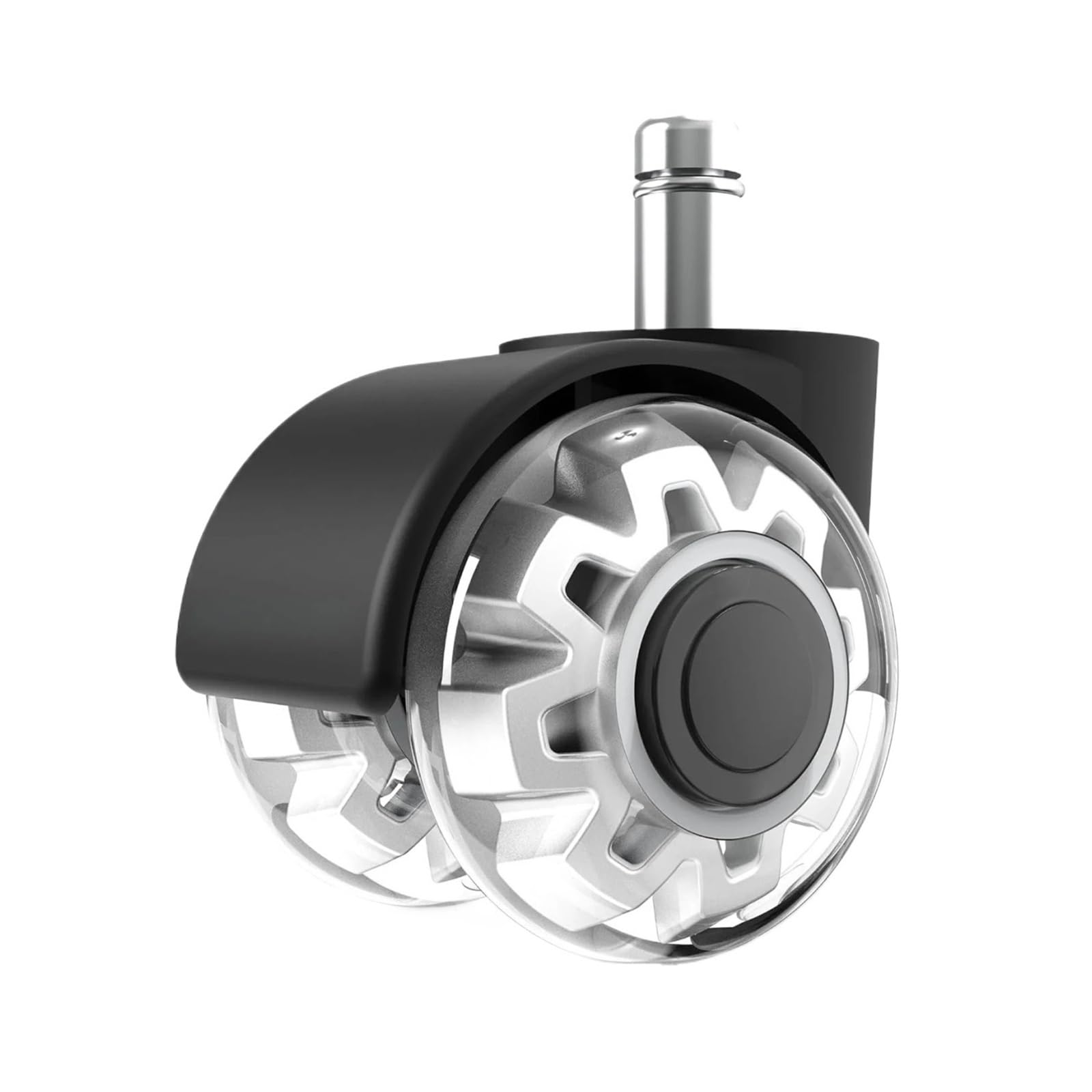 1 set ruote sostitutive sedia ufficio gomma 2" albero 11×22mm | Albero 11×22 mm, ruote girevoli gomma 2 pollici, fluide e silenziose, adatte a tutti i pavimenti.