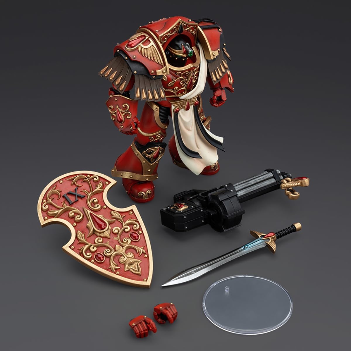 JOYTOY Warhammer The Horus Heresy 1/18 Action Figure Blood Angels Crimson Paladins Squad Crimson Paladin with Iliastus Assault Cannon Collection Model