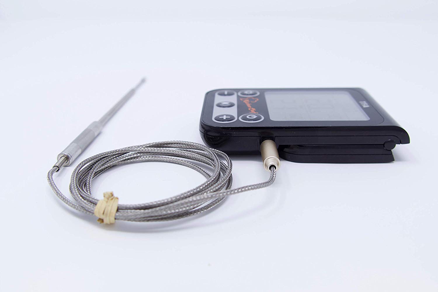 TFA Dostmann 14.1512.01 Küchen-Chef Digitales Grillthermometer Bratenthermometer, Kontrolle der Kerntemperatur und Garraumtemperatur, mit Knickschutz und Alarmton (schwarz mit Batterien)