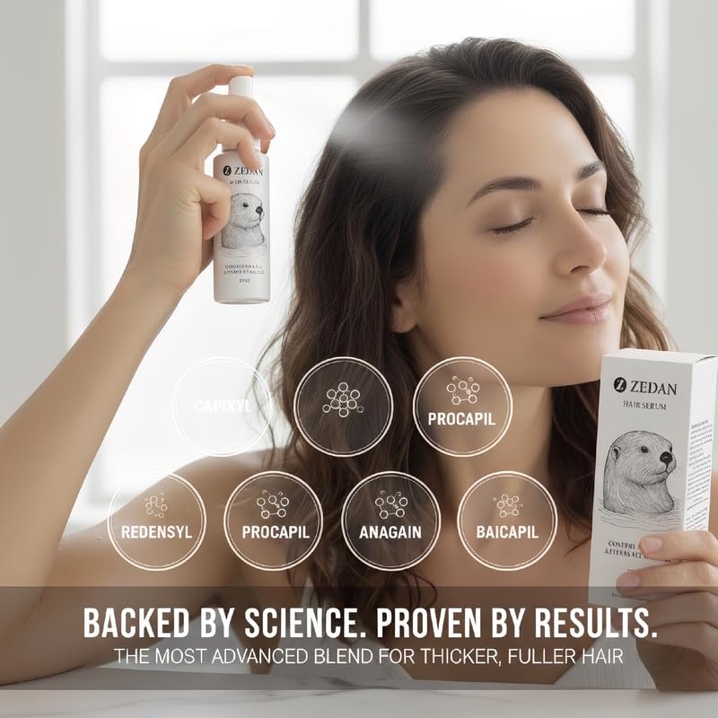 Image of ZEDAN Hair Growth Serum Spray (50 ML) | Control Hair Fall & Promotes Hair Growth | Redensyl, Anagain, Procapil, Baicapil | Strengthen Roots & Hydrate Scalp | All Hair Types | For Women & Men