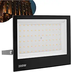 Refletor Led Holofote 200w Ip66 Bivolt Forte Quente 3000k