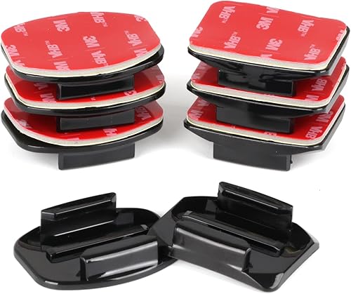 HSU Soportes adhesivos para casco de montaje adhesivo plano curvado 3M compatible con GoPro Hero 11, 10, 9, 8, 7, Max, Fusion, 6, 5, 4, Session, 3+,