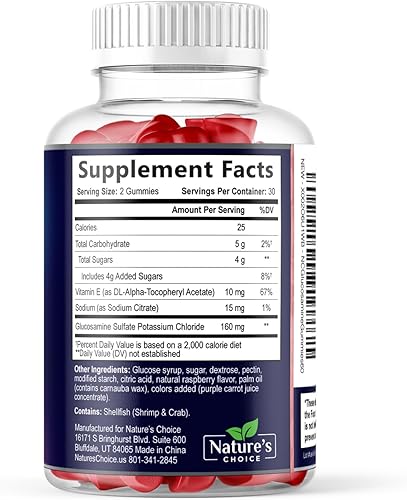 Miniatura 9 de Gomitas de apoyo articular – Suplemento de goma de glucosamina extra fuerte con vitamina E – Apoyo natural para la salud y flexibilidad