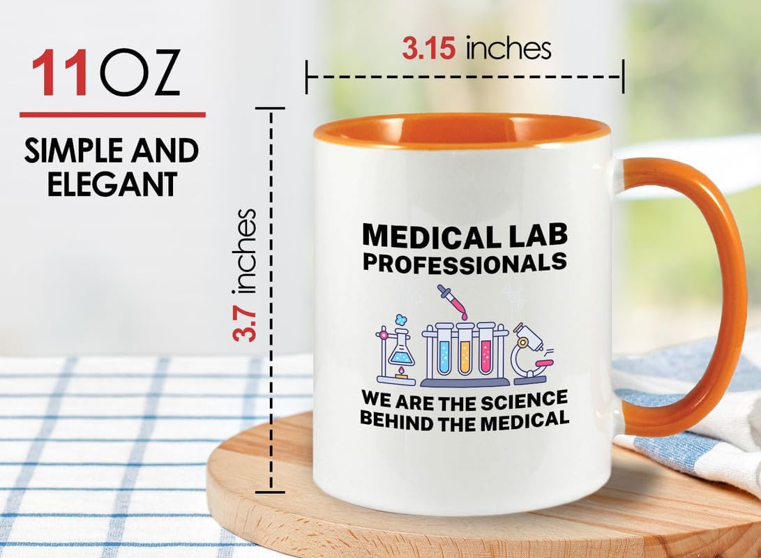Med Laboratory Professionals 2Tone Mug 11oz Orange -Med Laboratory Professionals B - Doctor Pharmacist Nurse Pediatrician Lab Scientist Lab Assistant Biologist Microbiology