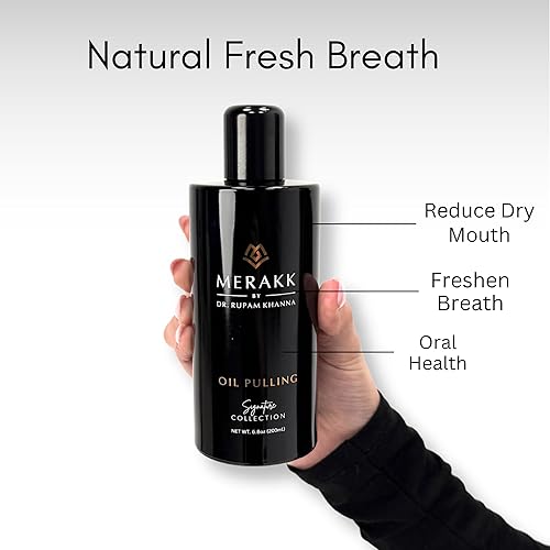 Miniatura 3 de Merakk Enjuague bucal blanqueador de aceite de coco para dientes y encías, formulado por médicos, aceite ayurvédico natural, clavo y aceite de