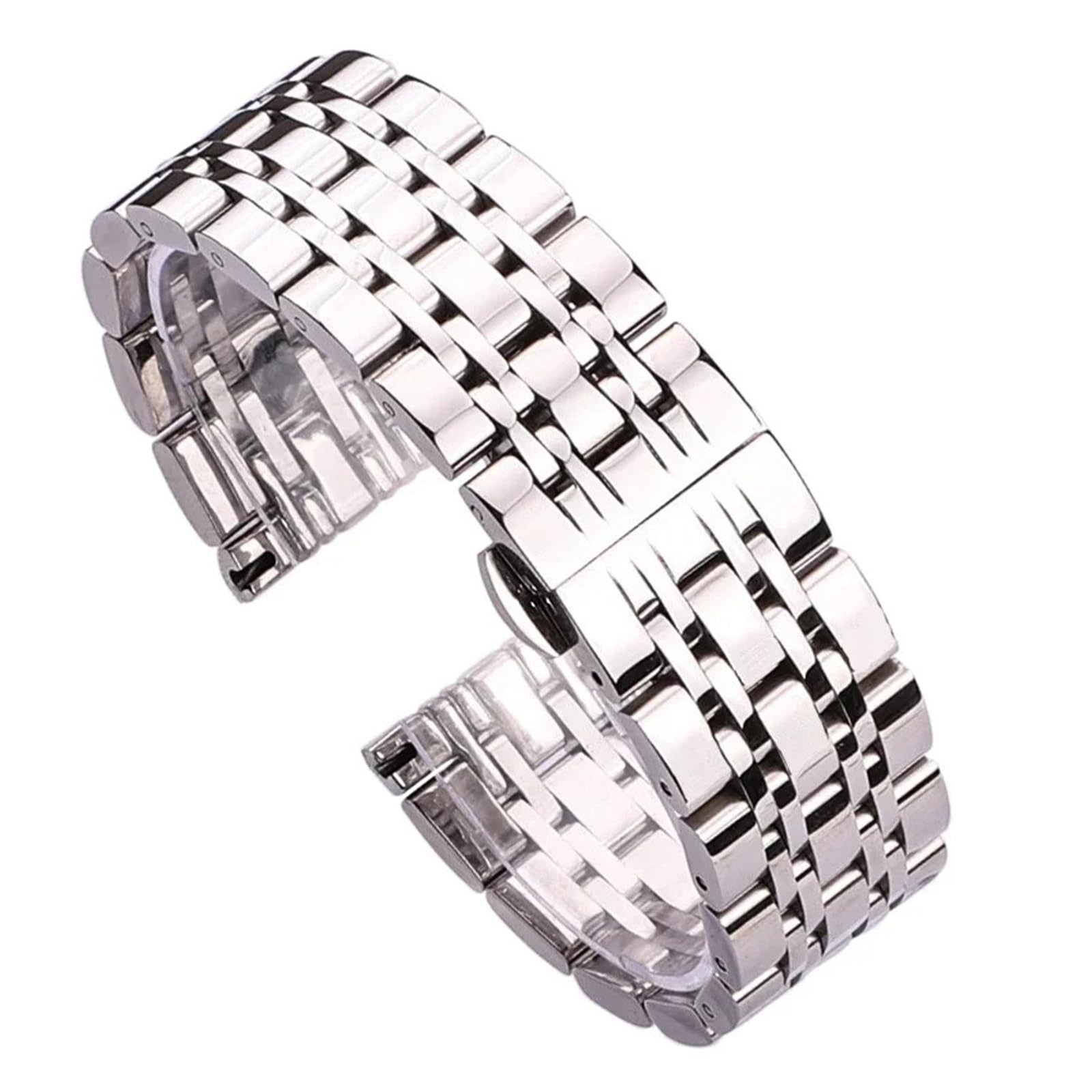 Pasek Ze Stali Nierdzewnej Do Zegarka, Srebrny Polerowany Pasek 18 20 22 24 Mm Bransoleta Do Smartwatcha
