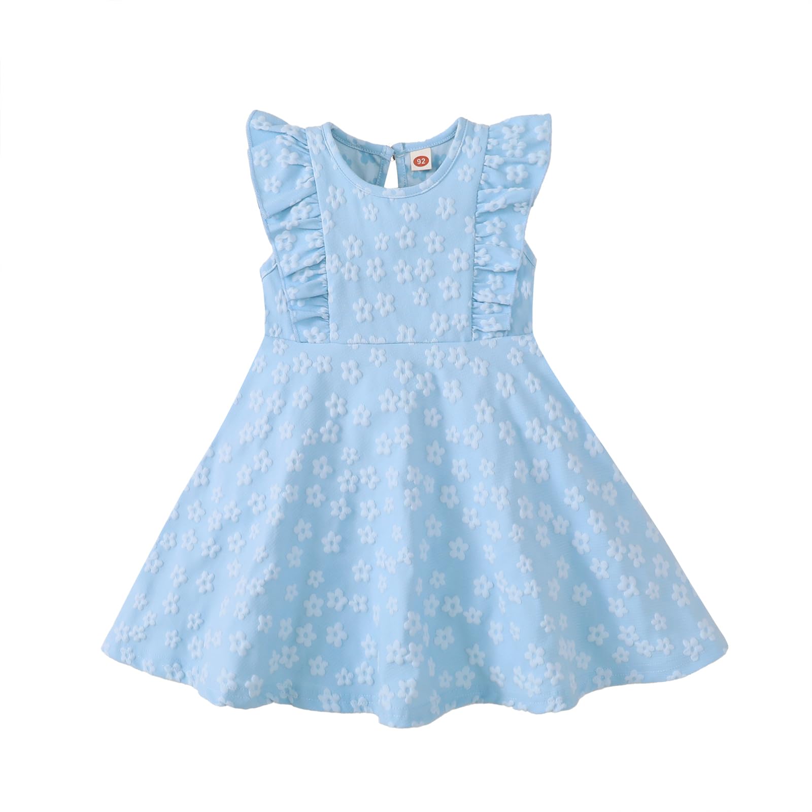 Toddler Baby Dress Floral Ruffle Sleeve Dresses for Girls Casual Party Beach Dress Kids Sundress