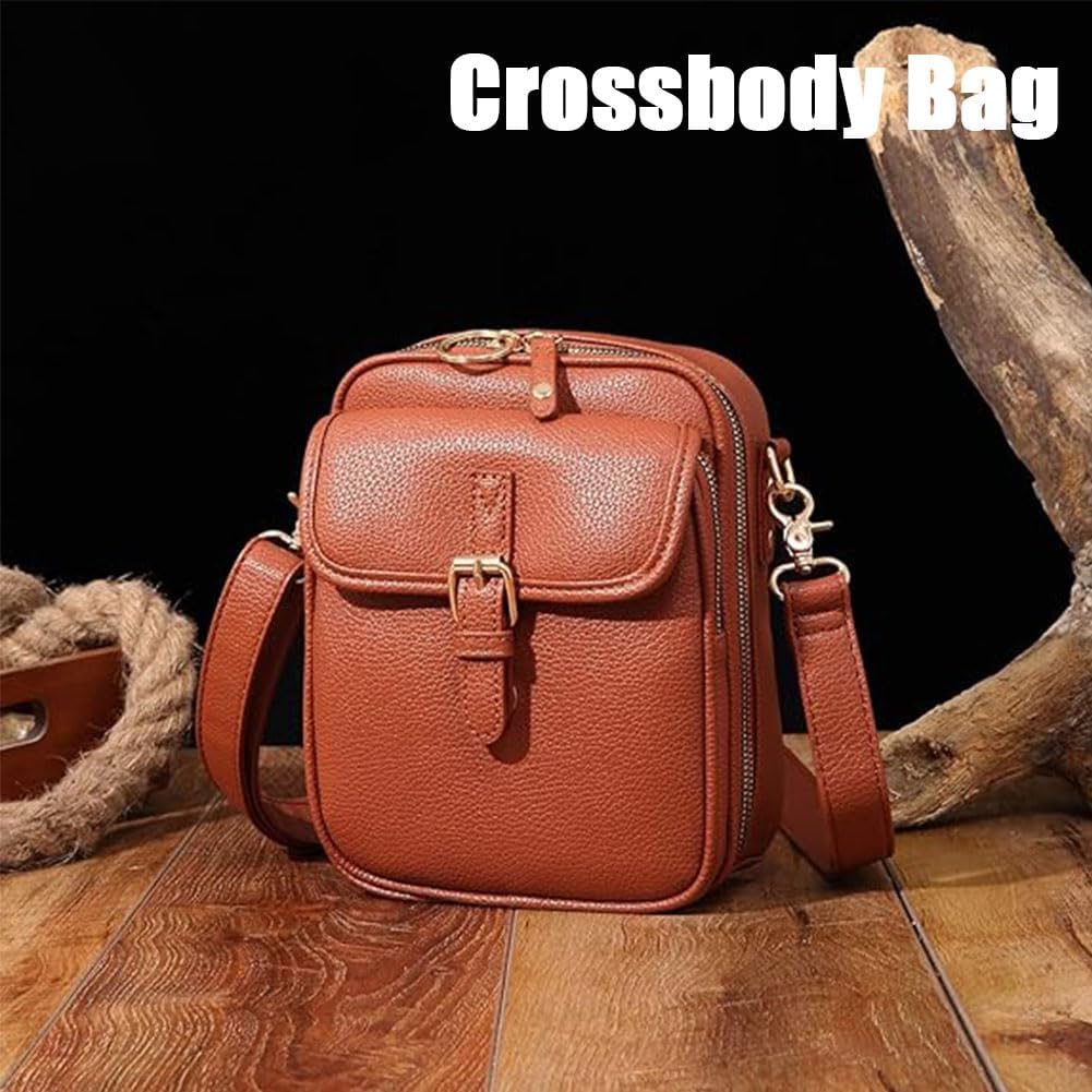 Crossbody Bag, Leather Crossbody Purse, Leather Bag for Women with Built in Wallet