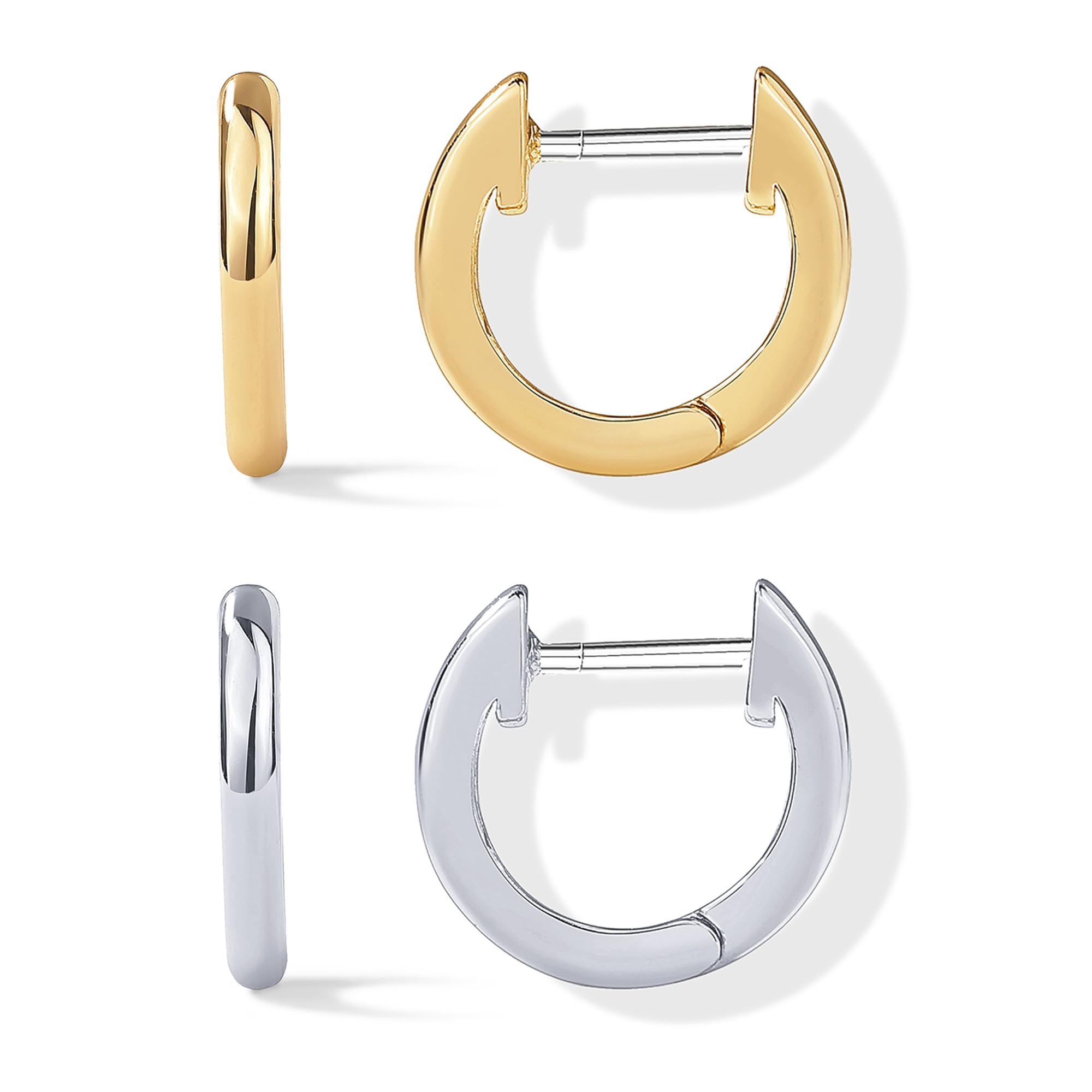 PAVOI Small Gold Hoop Earrings for Women - 14K Gold Plated Huggie Earring