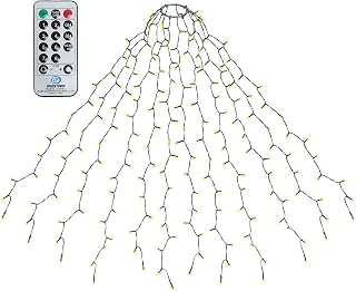SALCAR 420 LED Christmas Tree Lights with Ring, 2mx12 String Lights with Remote Control, 8 Modes, Waterproof Christmas Tree Decoration Outdoor Indoor, Warm White