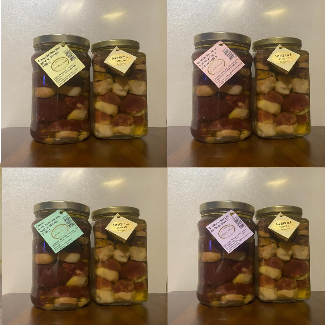 Funghi porcini testa nera INTERI sott'olio di oliva da kg 1,6
