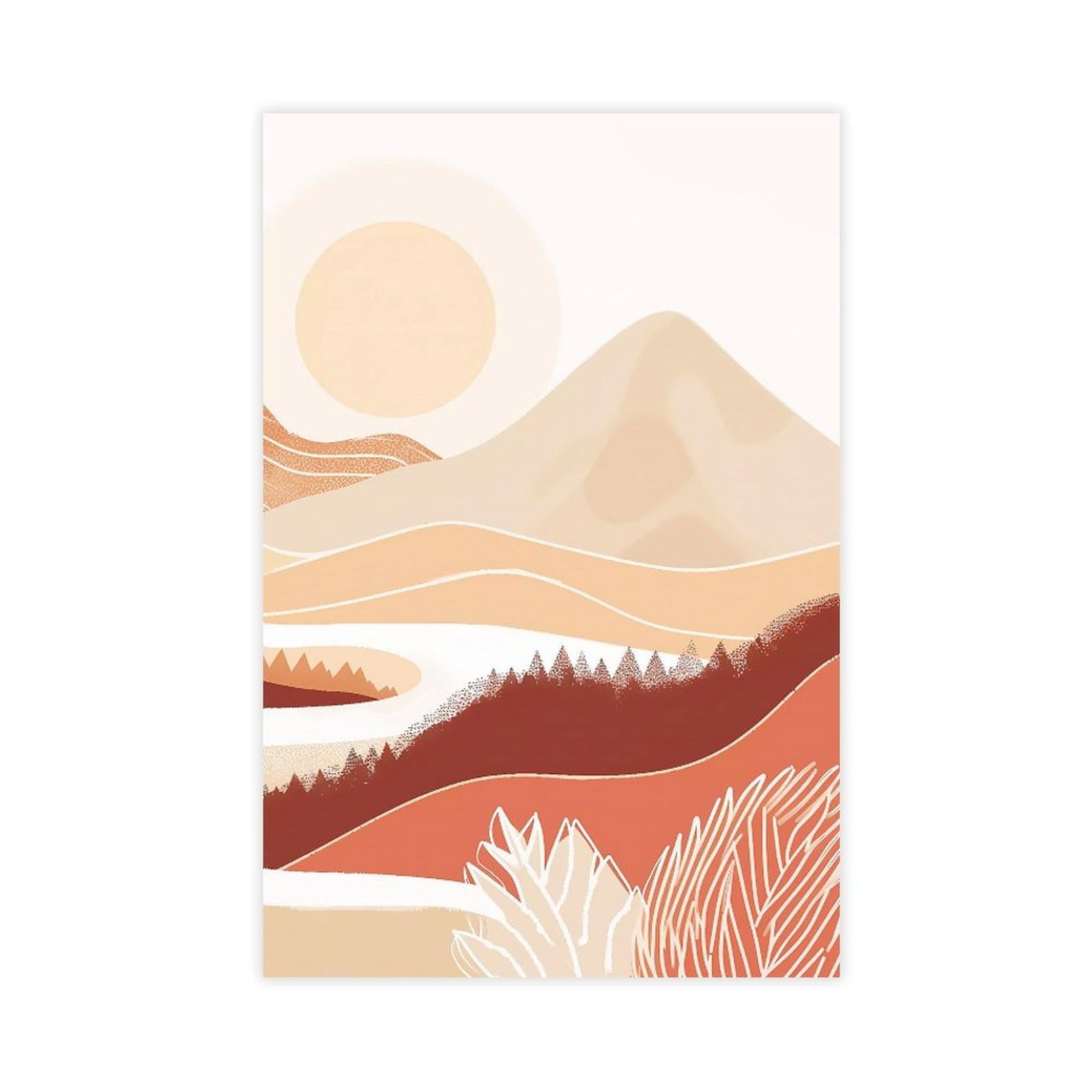 Bareronor Abstract Mountain Poster Canvas Poster Bedroom Decor Landscape Office Room Decor Gift 24" L X 36" W