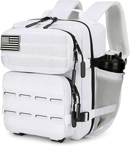 Miniatura 30 de Mini mochila táctica de 9L para hombres y mujeres, mochila táctica pequeña para senderismo, bolsa táctica pequeña, paquete de fitness, Negro&rojo,