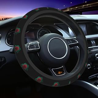 Bangladesh Bangladeshi Rose Flower Flag Auto Stretch Steering Wheel Cover Skidproof Available for Most Trucks, Suvs, Cars, 14.5-15.5 Inch