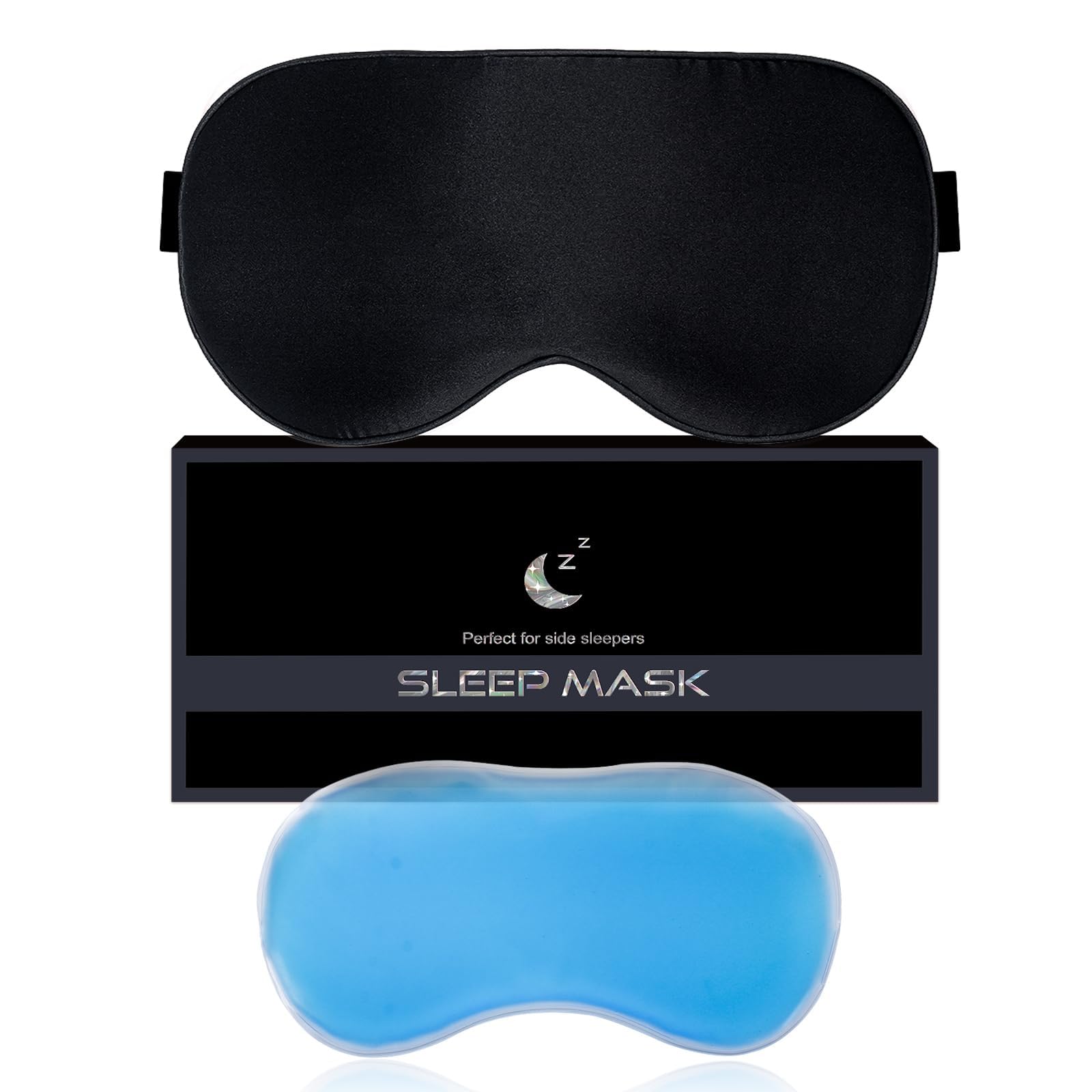Antifaz para Dormir, Antifaz Gel Frio Brinda Una Experiencia Diferente, Alivia La Fatiga Ocular Y Te Proporciona Vitalidad (Negro)