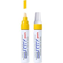 Uni-Ball Uni Paint PX-30 Oil-Based Paint Markers, Broad Line 8mm, Yellow, 2 Count