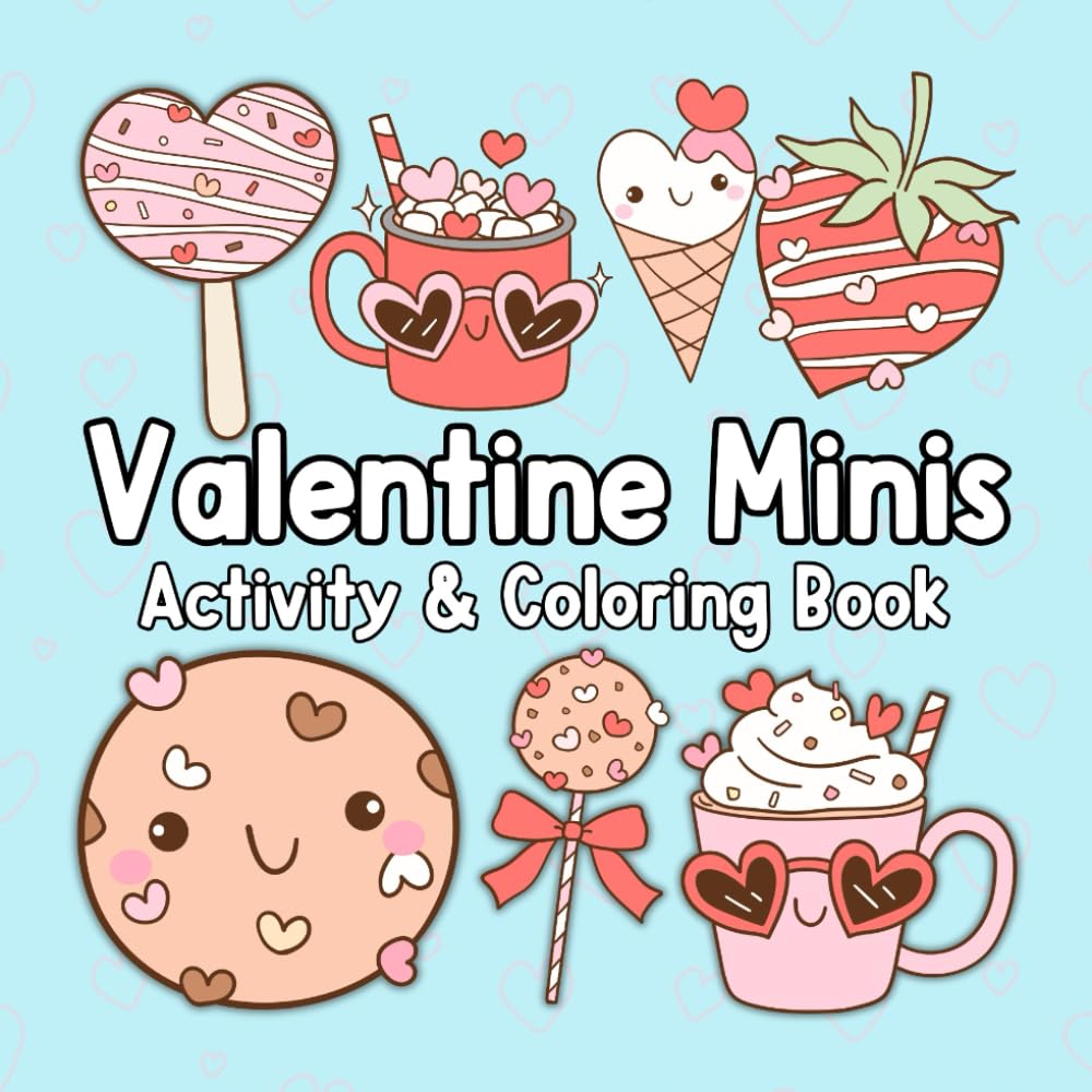 Mini Bold & Easy Valentines Activity & Coloring Book for Preschool & Kindergarten Kids 4-8