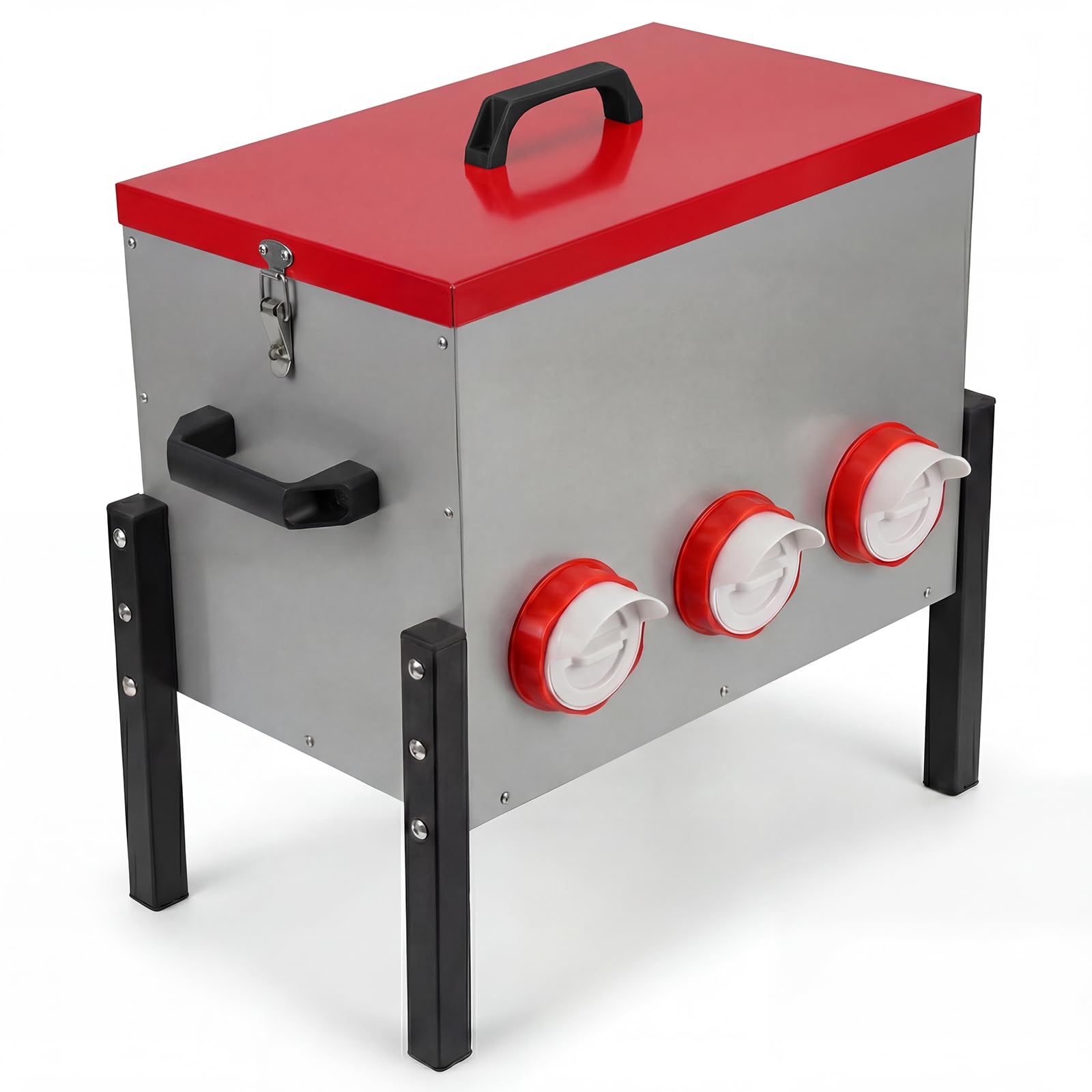 Futterautomat Hühner 15KG Großvolumiger Automatischer Hühnerfutterautomat, Hühnerfutter Automat mit 6 Löchern aus Metall, Futterspender für Hühner, Enten & Gänsen, für Stall/Hof/Garten