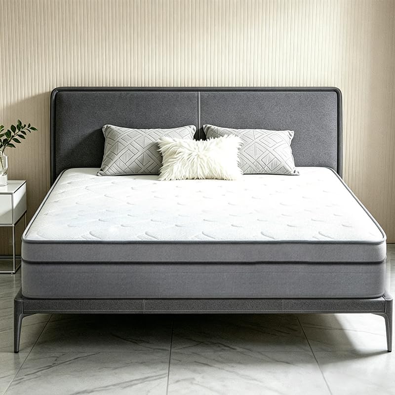 10 Inch Queen Size Mattress in a Box, Pocket Spring Queen Bed Mattress Soft Comfort, 60x80 Inch Queen Mattress
