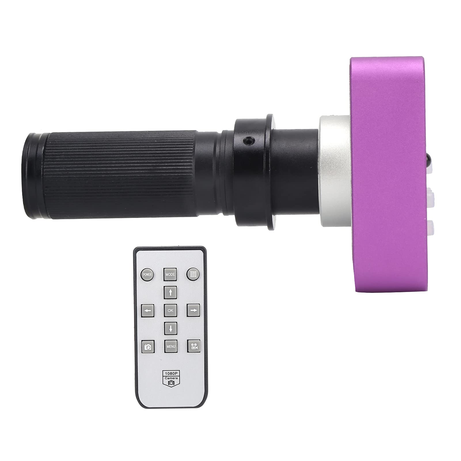 USB FHD Videocamera per Microscopio Elettronico Digitale Industriale da 51 MP Sensore CMOS da 1/2.33 Pollici Obiettivo con Attacco a C 120X Videocamera per Microscopio HDMI con Telecomando(EU Plug)