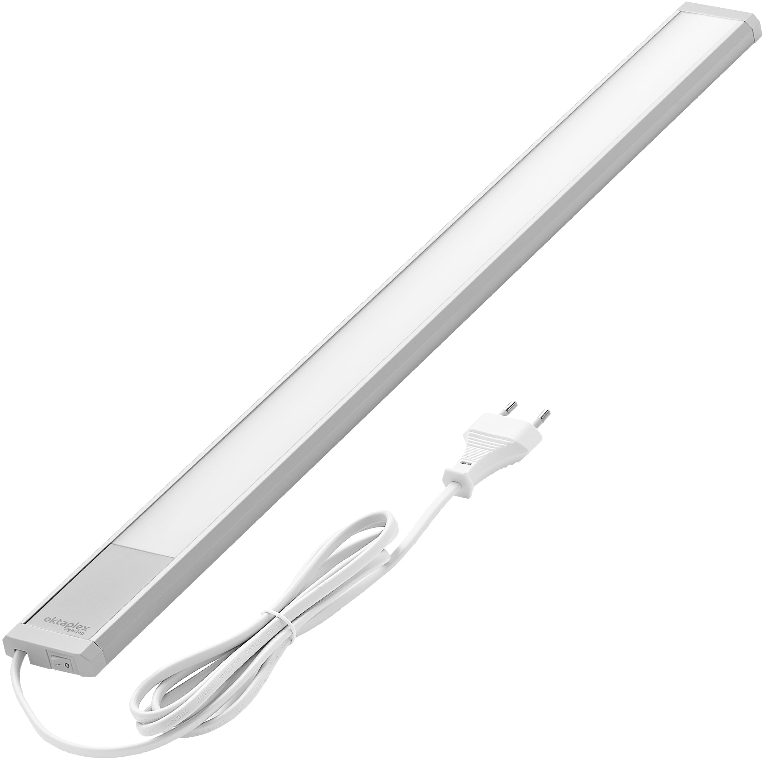 Oktaplex Riva luce sottopensile cucina LED piatto bianco caldo 57,5cm 730lm con interruttore 10,4W 230V luce sottopensile argento