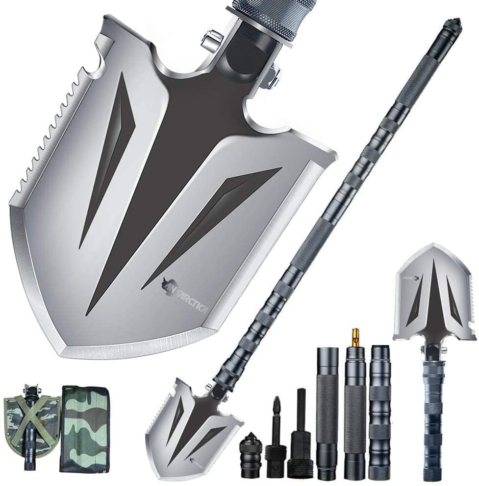 ANTARCTICA Folding Shovel Multitool Compact Backpacking Tactical Entrenching Tool for Camping, Hiking,Outdoor Sport