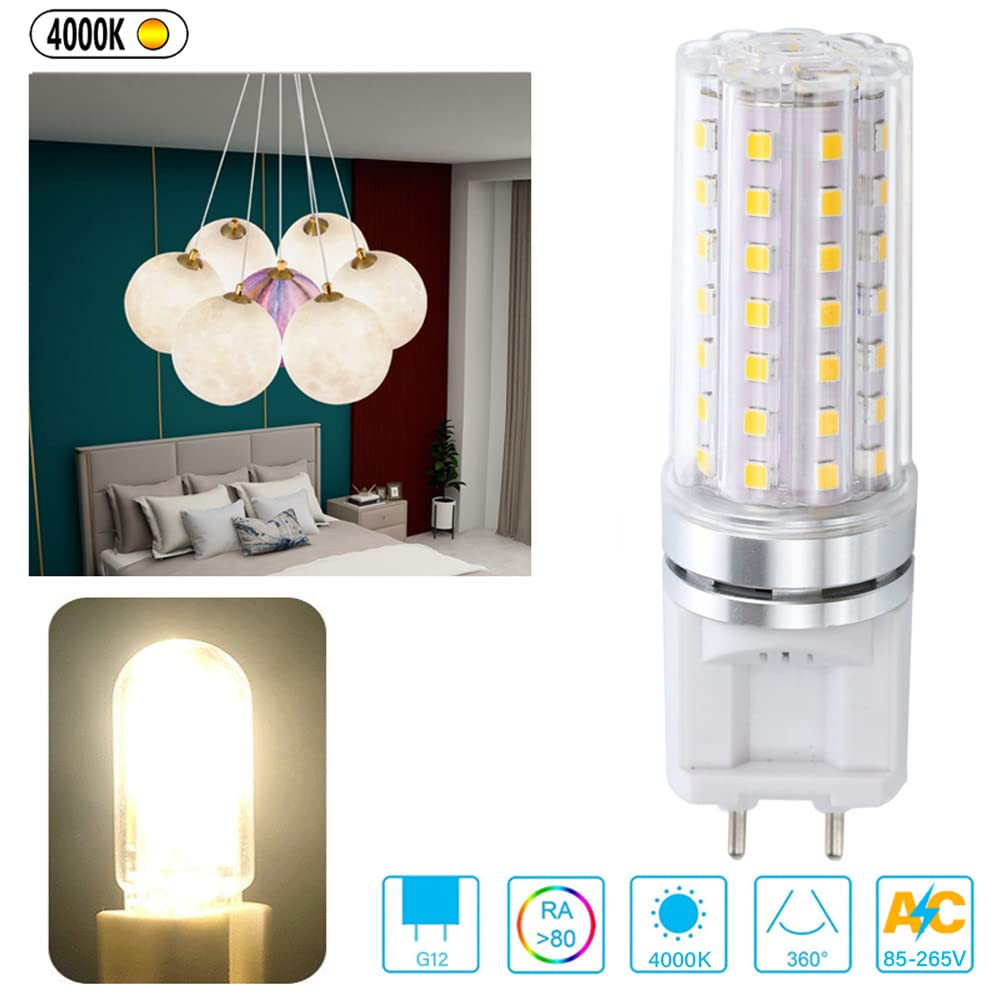 Lampadine LED G12, Lampadina G12 Bi-Pin Base Corn, 10 Watt 1500LM, 15 Watt 2200LM, 20 Watt 3000LM, 3000K 4000K 6000K AC Non dimmerabile 85V~265V (Confezione da 10)