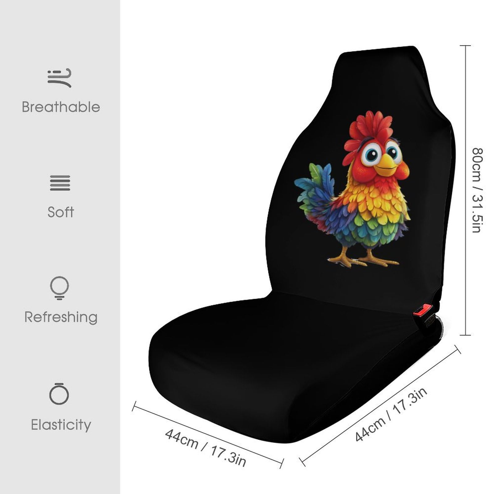 Rooster Chicken Car Seat Covers Universal Car Front Seats Protector Auto Interior Accessories 2PCS
